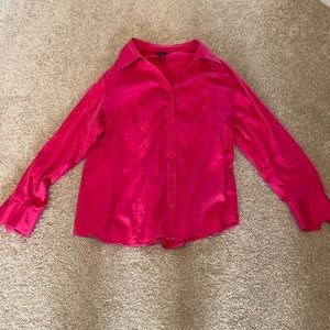 Lane Bryant hot pink long sleeved button shirt. Size 20